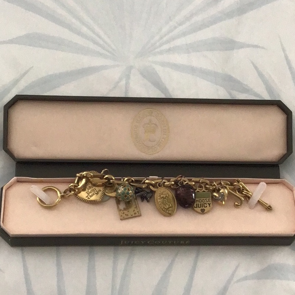 Juicy Couture Gold Charm Bracelet with Unique Charms